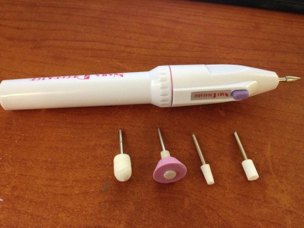 

5 in1 nail files salon shaper nail art care tips pen style electric manicure kit drill buffers tool remove dead skin