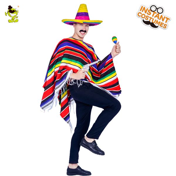 

funny mexican cape mens carnival party fancy dress colorful cape halloween costume for men, Black;red