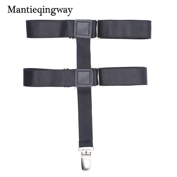 

mantieqingway women stocking suspeders holders suspensorio adjustable elastic garter belt braces black shirts suspenders strap, Black;white