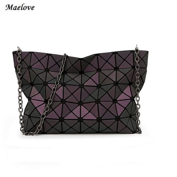 

maelove new women-bag geometry casual handbag shoulder bag hologram bag famous logo inside luminous bag d18102407