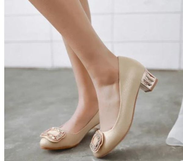 

send 2016 spring new middle heel water drill fashion women shoes, Black