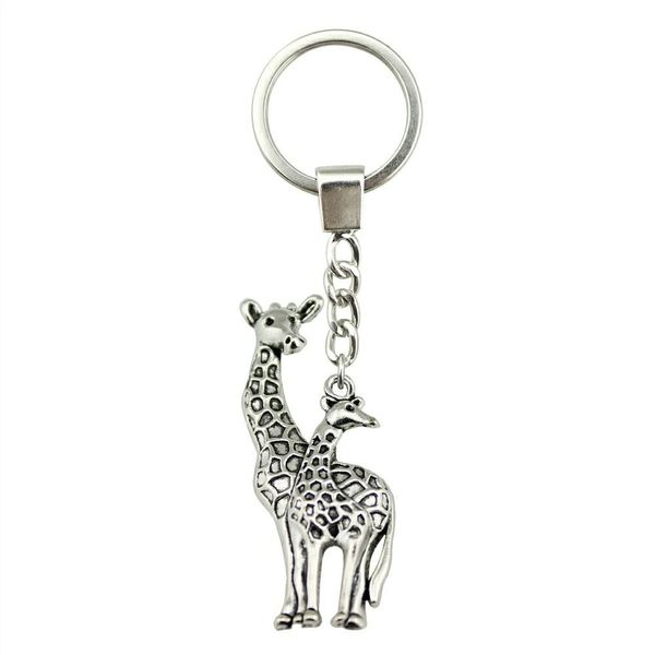 

6 pieces key chain women key rings fashion keychains for men giraffe 54x22mm ysk-b10915, Slivery;golden