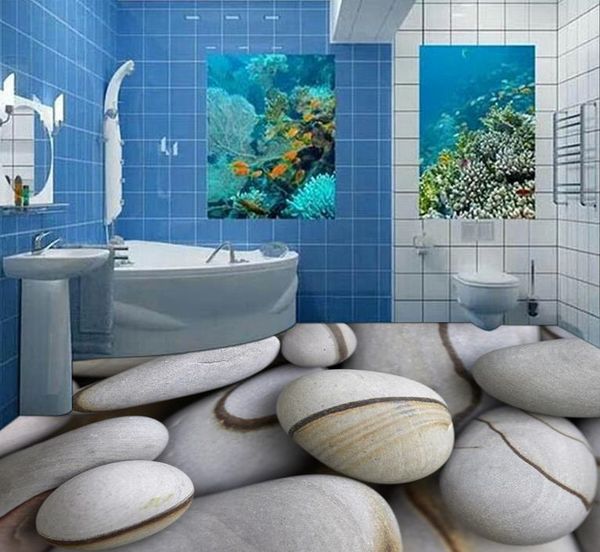 

home improvement pebble floor decorative painting waterproof pvc wallpaper
