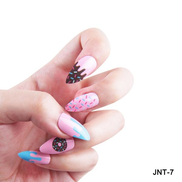 

24pcs/set nude pink french false nails, Red;gold