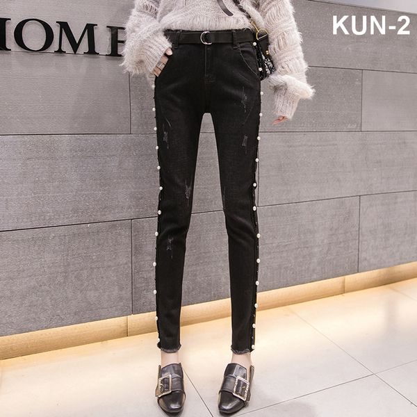 

winter warm jeans women 2018 high waist cotton casual bodycon vintage velvet ladies trousers female pantalon denim pants, Blue