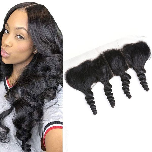 

peruvian virgin hair 13x4 lace frontal loose wave human hair extensions frontals with baby hairs ear to ear closures, Black;brown