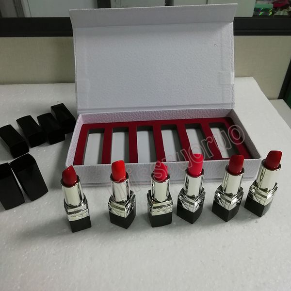 

famous brand makeup matte lipstick 6 colors matte lipstick 6pcs/set with gift box dhl ing