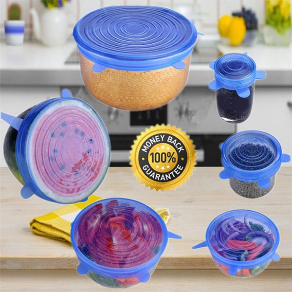 

6pc et univer al ilicone uction lid bowl pan cooking pot lid ilicon tretch lid ilicone fruit cover pan pill lid topper cover m026