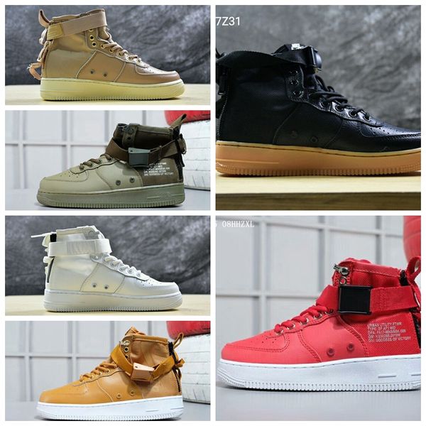 

With 2018 Special Field SF AF1 Mid Running Shoes For Men and Women 9 Color Sports Shoes SF Athletic Sport Trainers 36-46