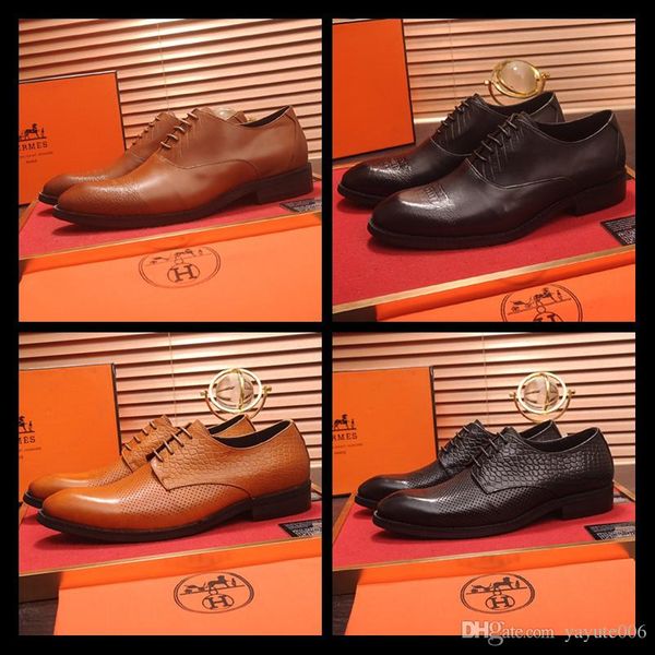 

luxury genuine leather men brogue shoes brown black oxford party wedding suit formal footwear male dress shoes