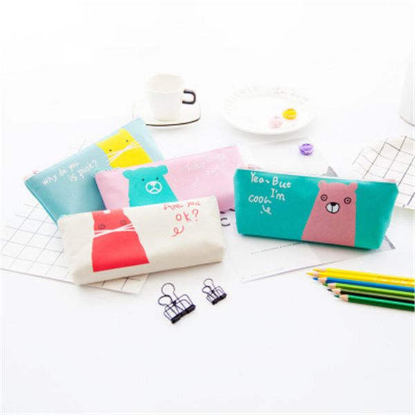 

panfelou kawaii simple lovely animals pattern pencil case large capacity pencilcase bag chancery school supplies
