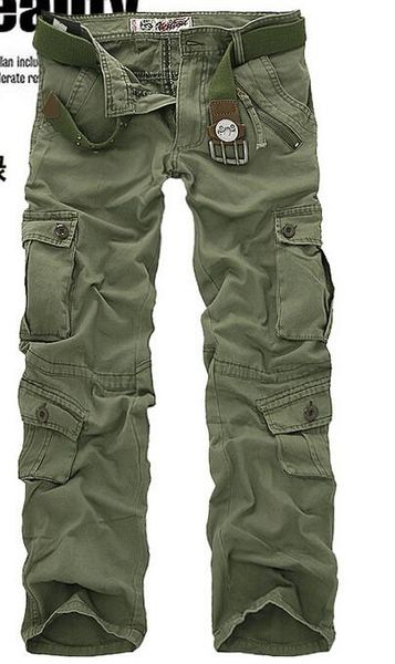 

casual training plus size cotton breathable multi pocket military army camouflage cargo pants outdoor fashion men's trousers dhl 10pcs, Black;green
