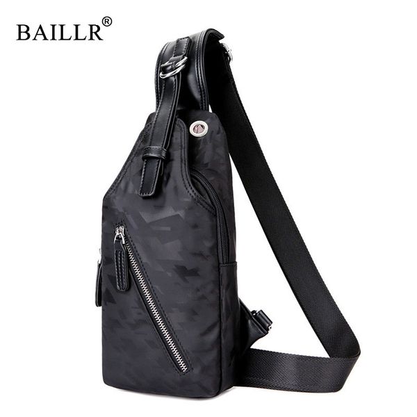 

baillr brand men's chest pack waterproof oxford nylon theftproof magnetic button fashion travel crossbody bag man messenger bag