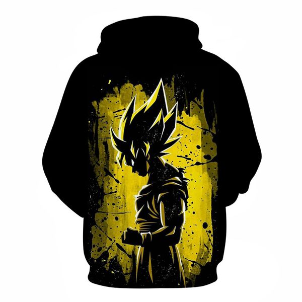 

новые моды для мужчин / женщин dragon ball гоку смешно 3d печатных crewneck толстовка толстовки мода повседневная толстовки h17, Black