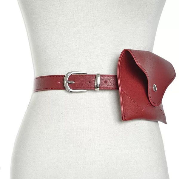 

simple bag adornment lady belt waist strap waist belt mobile phone bag wallet waist seal 11 colors, Black;brown