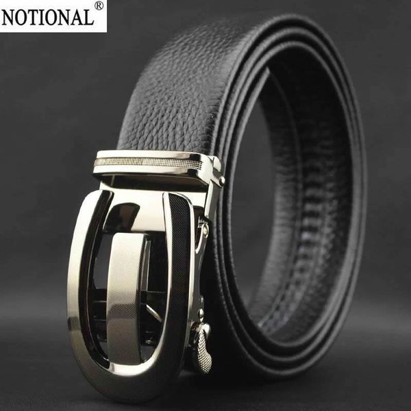 

notional leather belt men male genuine leather automatic buckle fashion designer mens belts luxury black nx2224, Black;brown