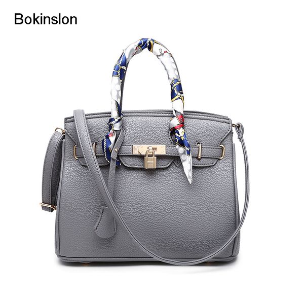 

Bokinslon сумки для женщин искусственная кожа личи профиль женский Crossbody сумка мода сплошной цвет дамы сумки Сумки нет шелковый шарф