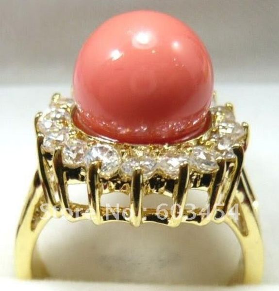 

gt;>>pink shell pearl crystal jewelry ring, Silver