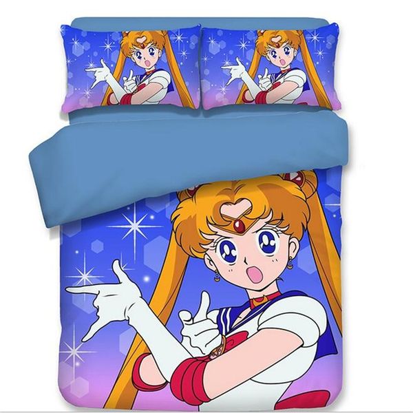 Japan anime Sailor Moon Bedding set Comforter Duvet Quilt Cover Pillowcase No.8