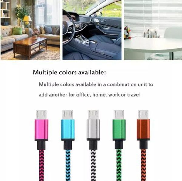 

3.3FT 2A Braided Alumium Micro type C USB Data Sync Charging Cable for Android phone Samsung HTC LG With Metal Head Plug good quality