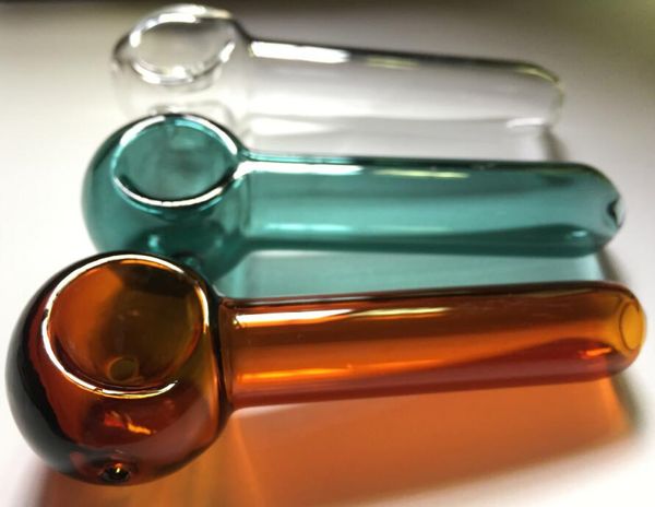 Fumar tubos de vidro de vidro soprado mini pequeno pyrex tabaco colher tigela tubulação tubulação plataformas borbulhador