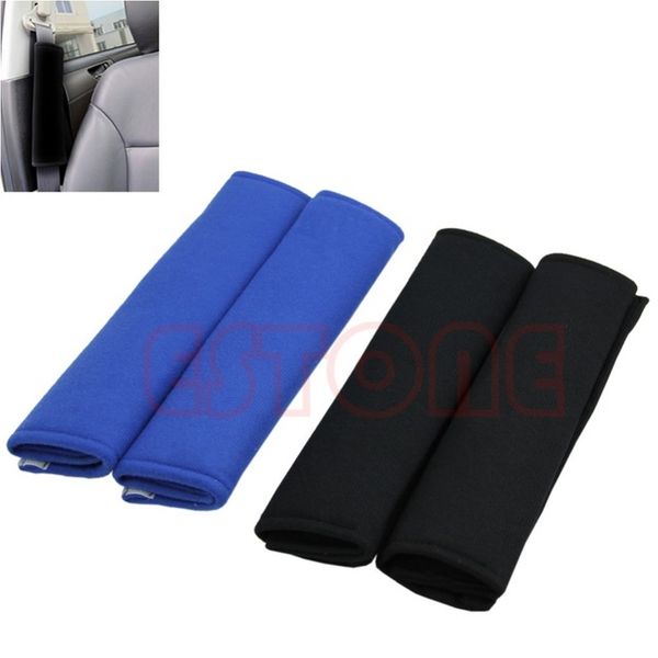 

2pcs comfortable car safety seat belt shoulder pads cover cushion harness pad, Black;blue