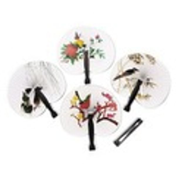 

pretty paper hand fans with plastic handle summer event party supplies wedding decoration wholesale