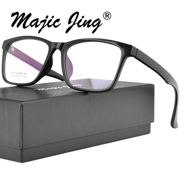 

magic jing tr90 myopia eyewear eyeglasses prescription spectacles for full rim optical frames 87336, Silver