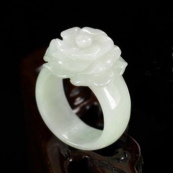 Amantes de jóias de jade natural anel boutique rose jade anel jade jóias frete grátis