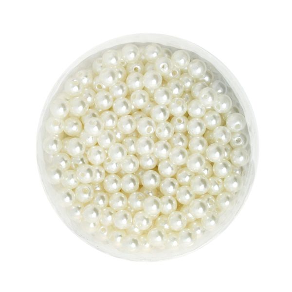 

500pcs/lot 6mm ivory white abs imitation pearl beads small round ball jewelry diy beads diy kids jewelry craft for decorations
