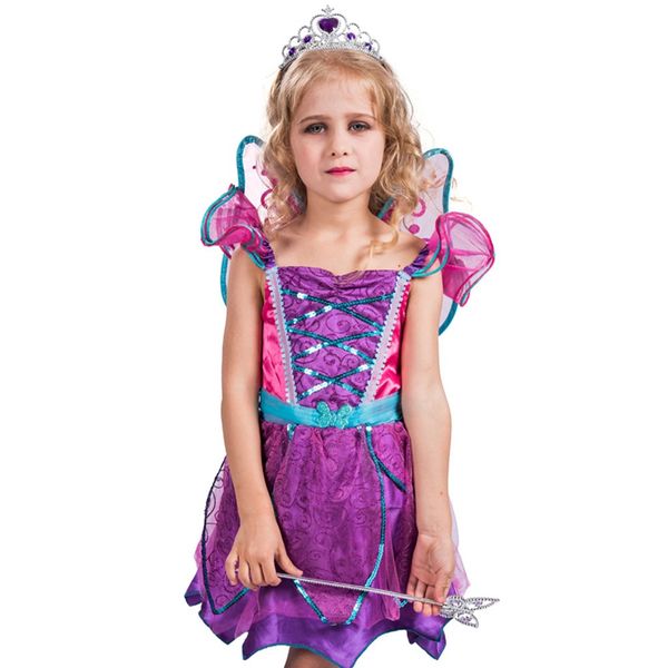 

children glamour fantasy forest fairy for neverland fairytale girls fancy dress halloween costume, Black;red