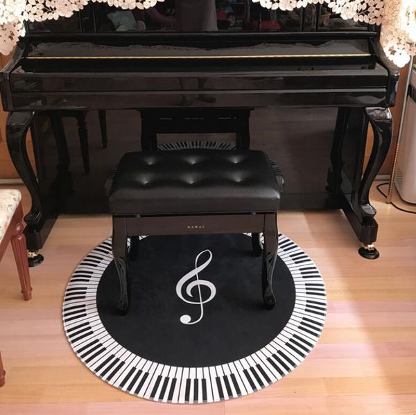 

120cm retro piano key round carpets for living room home area rugs for bedoom cartoon carpet kids room computer chair floor mat