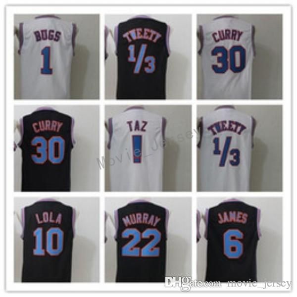 

2017 free shipping Cheap Space Jam Tune Squad Jersey Men's 23 Michael 1 Bugs 10 Lola 1/3 Tweety 22 Murray Shirt Embroidery basketball J