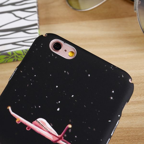 

2018 space moon plane for iphone 6s plus case matte feeling hard pc phone case back cover for iphone 8 plus case