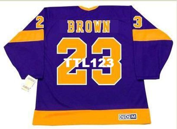 

men #23 dustin brown los angeles kings 1970's ccm vintage home hockey jersey or custom any name or number retro jersey, Black;red