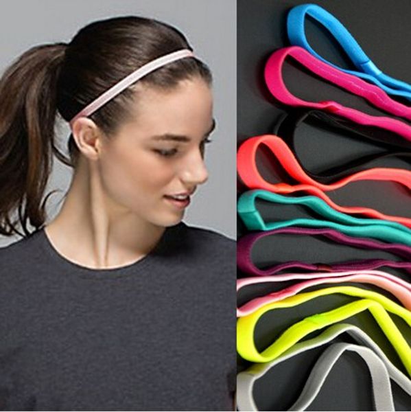 Mulheres Softbol Esportes Elastic Headbands Yoga Aptidão Faixa De Cabelo De Borracha Elástica Anti-Slip Acessórios de Cabelo Bandagem 50 pçs / lote