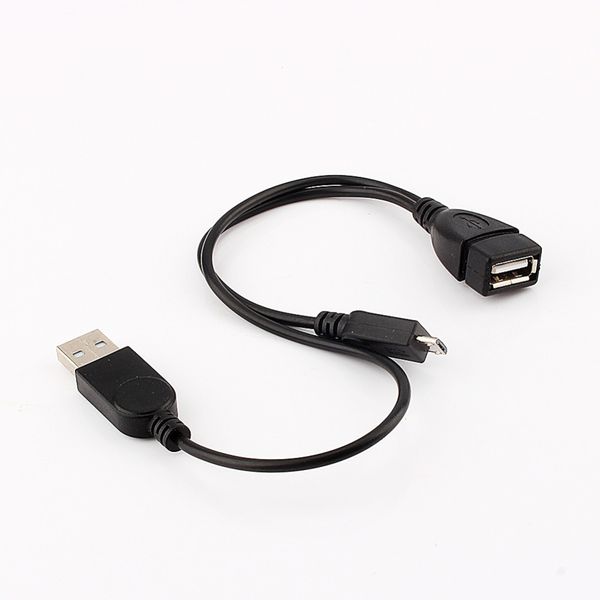 Cavo OTG host micro USB con alimentazione USB Cavo USB maschio femmina per tablet pc per Android Unversal Spedizione gratuita