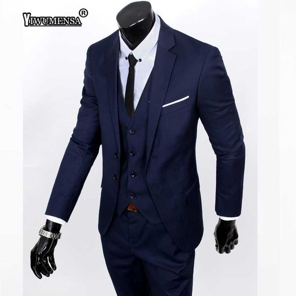

yiwumensa new style fashion suit men's three-piece suits slim korean formal suit business groom wedding dress men's 2018, White;black