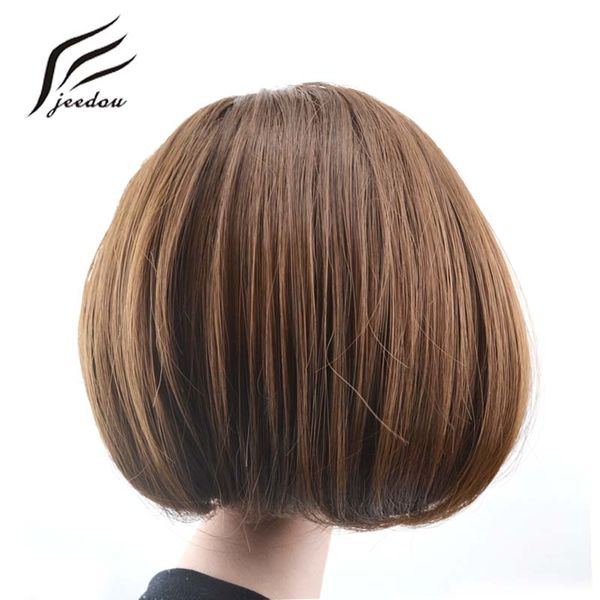 

jeedou synthetic hair high temperature fiber chignon blonde brown color 85g hair bun pad donut chignon rubber band hairpieces, Black;brown