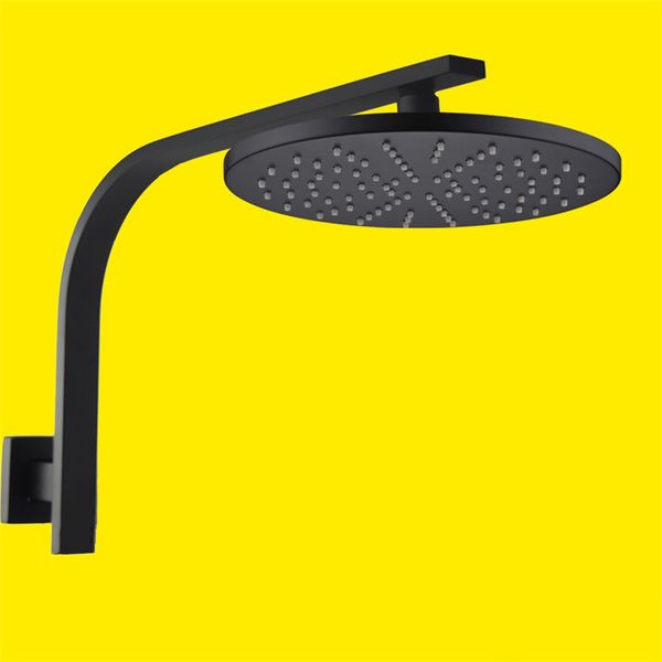 

8/10 inch premium quality brass rainfall bath shower head brass extension gooseneck shower arm set black round&square