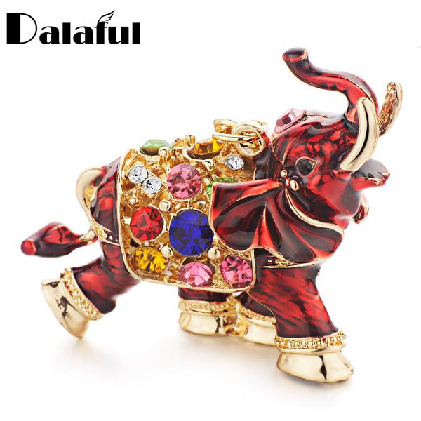 

dalaful 3d auspicious elephant key holder chains whole enamel colorful crystal bag pendant keyrings keychains for women k280, Silver