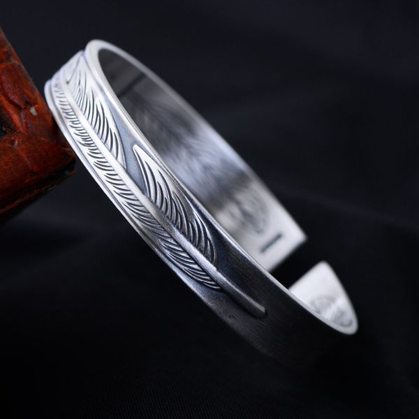 

the price of love angel archaize fine silver feather s999 silver bracelet lovers bracelet wholesale new products, Black
