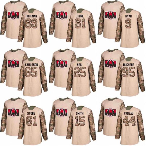 

2018 Camo Veterans Day 5 Cody Ceci 72 Thomas Chabot 33 Fredrik Claesson 41 Craig Anderson 1 Mike Condon Ottawa Senators Hockey Jerseys