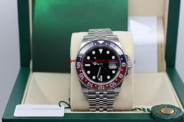 

2018 new tyle watch with original box men gmt ii pep i red blue 40mm 126710 ref 126710blro a ia 2813 automatic men watch