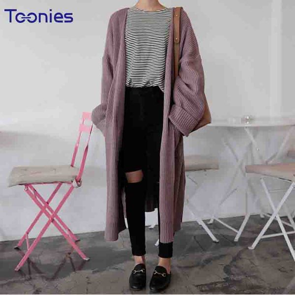 

2018 new autumn sweater long sleeved knitted sweater coat fashion cardigan, White;black