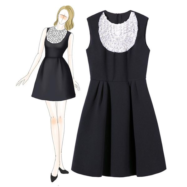 

2018 real bohemian tank vestido de festa neon sundress new chest u net manual fold wool blended yarn sleeveless dress is 890102, White;black