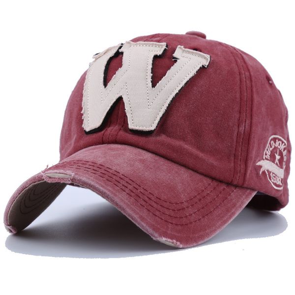 

2018 w letters sports baseball cap denim fabric duck tongue men's women cap water washed embroidery sun hat, Blue;gray
