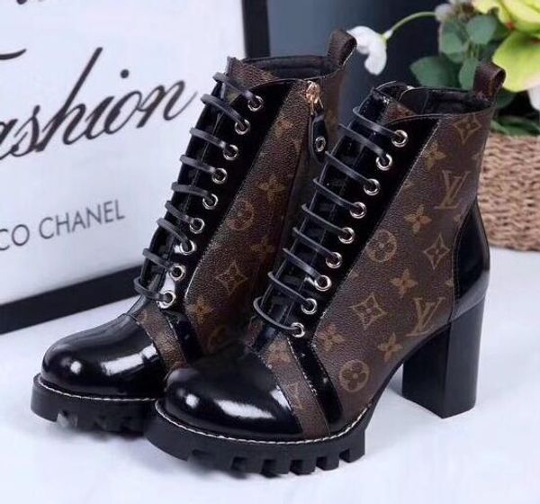 

Luxury hoe new genuine leather round toe women boot gladiator lace up thick heel ankle boot hoe women 35 40 high heel flock boot, White;black