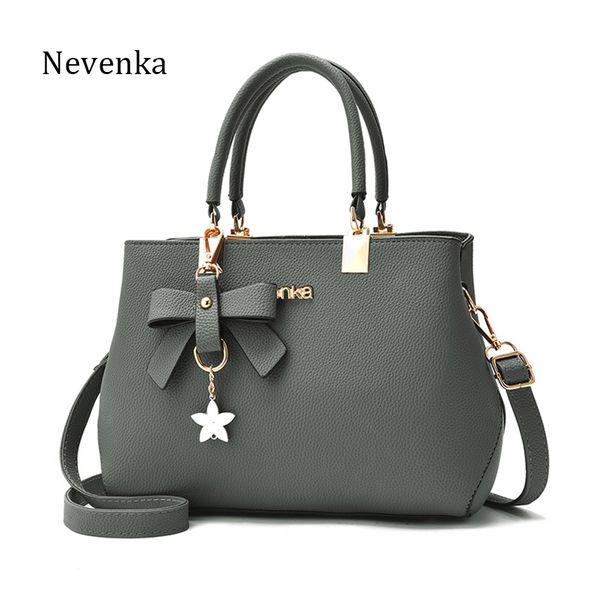 

nevenka women casual handbag female simple style bowknot design zipper shoulder bag lady fashion shopping tote message bag