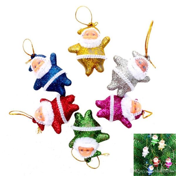 

aihome 6pcs/lot colorful christmas elderly santa claus ornaments tree decorations #252